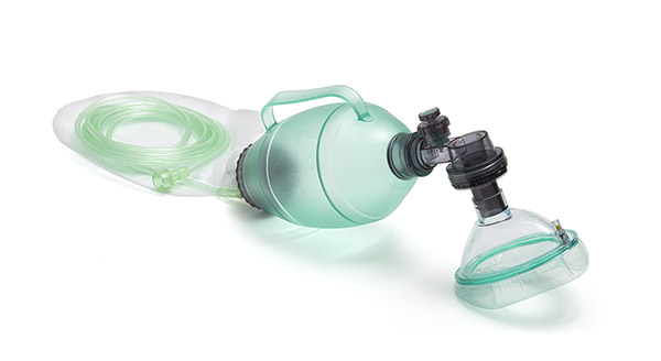 7153000-BVM resuscitator, small adult/paediatric, 1L bag with pressure relief valve (40cm H20), size