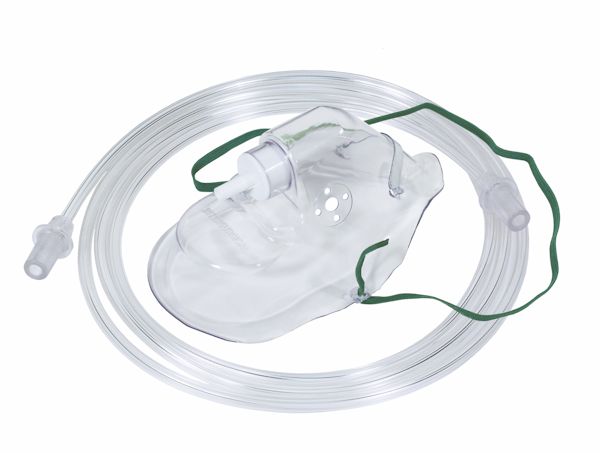 1115000-Adult, medium concentration oxygen mask with nose clip and tube, 1.8m