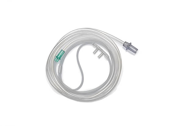 1161021-Adult, Satin nasal cannula with straight prongs and tube, 2.1m