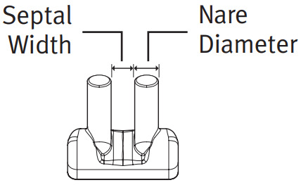(BC4540-10) Nasal prong 4.5mm nare diameter/4.0mm septal width