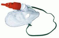1040090-Adult, venturi valve mask kit with 40% oxygen venturi valve, red