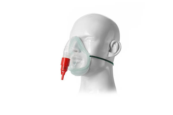 1040085-Intersurgical EcoLite, adult, oxygen mask with 40% venturi valve, red  